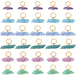 30шт 6 стиля гальванические подвески из натурального кварцевого кристалла&nbsp;PALLOY-TAC0225