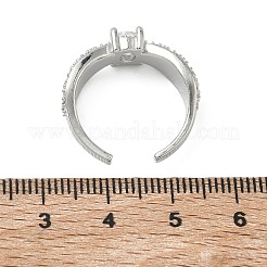Messing Micro Pave Zirkonia Manschette offene Ringe&nbsp;RJEW-C163-06P
