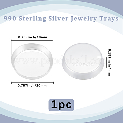 1 шт. 990 подноса для украшений из стерлингового серебра&nbsp;AJEW-BBC0002-43B