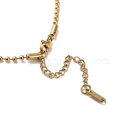 イオンプレーティング(IP) 304 ステンレススチール ボールチェーンネックレス  18KGP本金メッキ  15.94インチ（40.5cm）&nbsp;X-NJEW-D045-03G