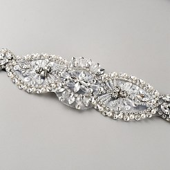 Цветочные полностью хрустальные стразы свадебные пояса ручной работы для свадебных платьев&nbsp;AJEW-WH20006-233B-03