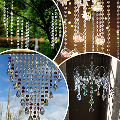 80 pièce de breloques connecteur en verre transparent à facettes&nbsp;GLAA-SP0001-88B-01