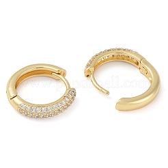 Anello di placcatura in ottone orecchini a cerchio con micro pavé di zirconi&nbsp;EJEW-Z059-12G