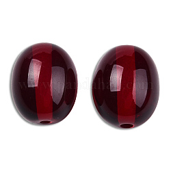 Perle di ambra imitazione resina, mezzo forato, ovale, rosso scuro, 20x16mm, mezzo buco: 1.2 mm