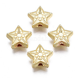 Gestell Legierung Perlen, cadmiumfrei und bleifrei, Stern, Licht Gold, 10x11x4.5 mm, Bohrung: 1.5 mm