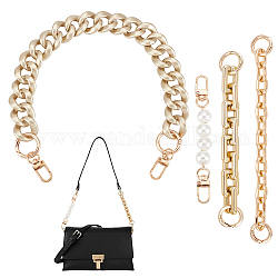UNICRAFTALE 4Pcs 4 Styles Bag Chain Straps Acrylic Beads Bag Extender Chains Alloy Purse Chain 120~413mm Shoulder Bag Strap Extender with Spring Gate Rings for Bag Straps Replacement Accessories