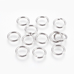 304 Edelstahl offenen Ringe springen, Edelstahl Farbe, 11x1.3 mm, Innendurchmesser: 8 mm, 700 Stück / Beutel