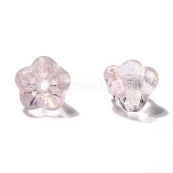 Perles de verre tchèques transparentes, fleur, rose, 6.5x5mm, Trou: 0.8mm, environ 357~363 pcs / sachet 