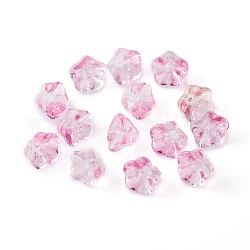 Galvanisierte Glasperlen, Trompetenblume, rosa, 8.5x8x5.5 mm, Bohrung: 1 mm