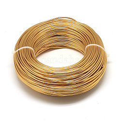 Fil d'aluminium rond, fil d'artisanat en métal pliable, fil d'artisanat flexible, pour la fabrication artisanale de poupée de bijoux de perles, verge d'or, 15 jauge, 1.5mm, 100m/500g (328 pieds/500g)