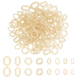 SuperZubehör transparente Acryl-Verbindungsringe, mit Glitzerpulver, Quick-Link-Anschlüsse, für die Herstellung von Schmuckkabeln, Mischformen, beige, 117 Stück / Set