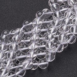 Natural Quartz Crystal Beads Strands, Rock Crystal Beads, Round, Clear, 8mm, Hole: 1mm. about 46~48pcs/strand, 15.5 inch