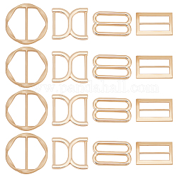 WADORN 16Pcs 4 Style Zinc Alloy Bag Connector Anchor Buckles, for Bag Strap Hanger, Light Gold, 3.67~4.5x2.4~3.5x0.2~0.43cm, Inner Diameter: 0.7~3.5cm, 4pcs/style 