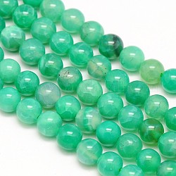 Natural Peacock Agate Round Bead Strands, Dyed, 6mm, Hole: 1mm, about 66pcs/strand, 15.7inch
