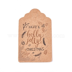 紙ギフトタグ  hange tags  美術工芸用  クリスマスのために  ホリーとジョリーという言葉で  バリーウッド  50x30x0.3mm  穴：5mm