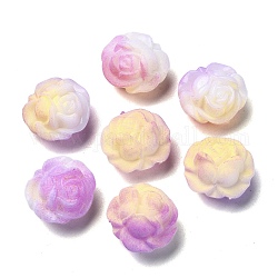 Light Change Resin Beads, Camellia Flower Beads, Violet, 18x19.5x11.5mm, Hole: 2mm, about 270pcs/500g