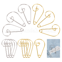 CHGCRAFT 50Pcs 2Colors Iron Safety Pins Music Note Shape Pin for Blankets Skirts Crafts Kilts Crafts Home Accessories, Platinum & Golden