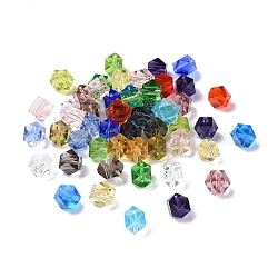 Imitazione branelli di cristallo austriaco, grado aaa, sfaccettato, perline cubo senza angoli, colore misto, 6x5.5x5.5mm, Foro: 0.7~0.9 mm
