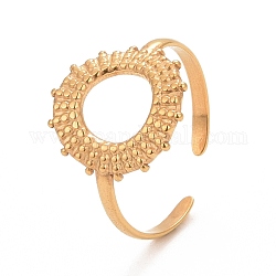 Placcatura ionica (ip) 304 anello per polsino aperto a ciambella in acciaio inossidabile per donna, oro, misura degli stati uniti 7 3/4 (17.9mm)