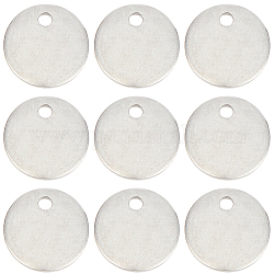 CREATCABIN 304 Stainless Steel Charms, Flat Round, Stamping Blank Tag, Stainless Steel Color, 8x0.8mm, Hole:1mm, 240pcs/box