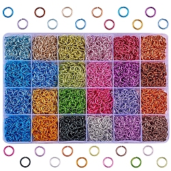 4800 stücke 24 farben aluminiumdraht offene biegeringe, Mischfarbe, 18 Gauge, 8x1 mm, 200 stück / farben