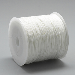 Nylon Thread, Chinese Knotting Cord, White, 0.4mm, about 174.98 Yards(160m)/Roll