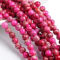 Gefärbte natürliche kaiserliche Jaspis runde Perlenstränge, Kamelie, 4 mm, Bohrung: 1 mm, ca. 92 Stk. / Strang, 16 Zoll