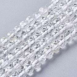 Brins de perles en cristal de topaze naturelle, facette, cube, 4~4.5x4.5~5x4.5~5mm, Trou: 0.7mm, Environ 86 pcs/chapelet, 15.16 pouce (38.5 cm)