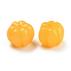 Perles végétales en résine d'automne, citrouille, orange, 12.5~13x10mm, Trou: 1.5mm