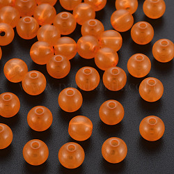 Perles en acrylique de gelée d'imitation, ronde, orange foncé, 8x7.5mm, Trou: 1.8mm, environ 1745 pcs/500 g