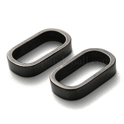 Placcatura ionica (ip) 304 ciondolo per cursore/perline per cursore in acciaio inossidabile, per fare braccialetti con cordoncino di cuoio, ovale, elettroforesi nera, 2.9x14.7x8.5mm, Foro: 12.3x6.2 mm