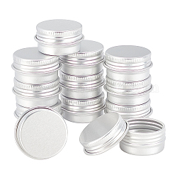 Runde Aluminiumdosen, Aluminiumglas, Vorratsbehälter für Kosmetika, Kerzen, Süßigkeiten, mit Schraubdeckel, Platin Farbe, 2.85x1.6 cm, Innendurchmesser: 22 mm, Kapazität: 5ml.