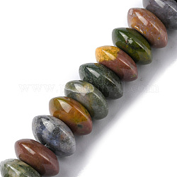 Natural Indian Agate Beads Strands, Saucer Beads, Rondelle, 12x5.5~6.5mm, Hole: 1.2mm, about 33pcs/strand, 7.80~8.82 inch(19.8~22.4cm)