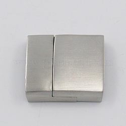 Magnetverschlüsse aus Edelstahl mit Klebeenden, Rechteck, Edelstahl Farbe, 23x20x6 mm, Bohrung: 3~4x18 mm