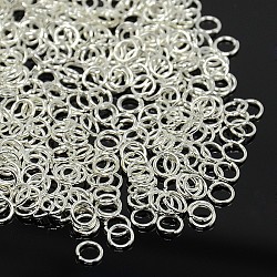 Jewelry Findings, Brass Jump Rings, Cadmium Free & Lead Free, Open Jump Rings, Silver, 7x1.2mm, Inner Diameter: 4.6mm, about 6350pcs/kg
