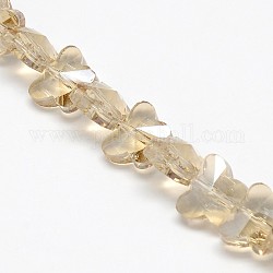 Electroplate Crystal Glass Butterfly Beads Strands, Faceted, Rainbow Color Plated, Navajo White, 8x10x6mm, Hole: 1mm, about 49pcs/strand, 15.4 inch