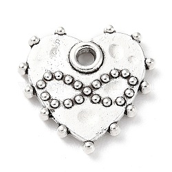 Pendente in lega stile tibetano, cuore, argento antico, 18x18.5x2.5mm, Foro: 2 mm, circa 243pcs/500g