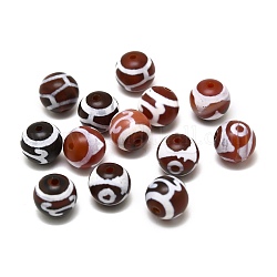 Tibetischen Stil dzi Perlen, natürliche Achat Perlen, gefärbt, Runde, Gemischte Muster, 9.5~10.5 mm, Bohrung: 1.4~1.6 mm