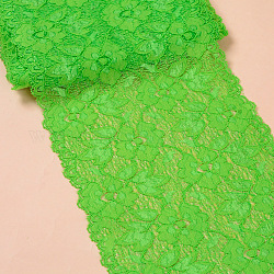 Bordure en dentelle élastique extensible, ruban de dentelle à motif floral, pour la couture, décoration de robe et emballage cadeau, lime, 16 cm