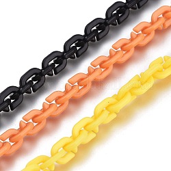 Непрозрачные акриловые кабельные цепи ручной работы, несварные, разноцветные, 39.37 дюйм (100 см), ссылка: 9x6.5x1.7 mm, 1 м / прядь