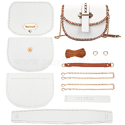 Kits de sac à bandoulière bricolage pour femmes, coudre sur sac à main en forme de fer à cheval avec fermoir magnétique, beige, 1.95~49x1.8~20.2x0.3~1.7 cm
