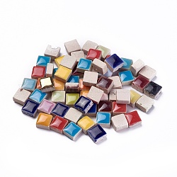 Фарфоровые кабошоны, квадратный, разноцветные, 9~10x9~10x5~7 мм