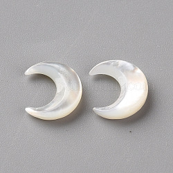 Shell perle bianche naturali, Senza Buco / undrilled, luna, 10x8x2mm