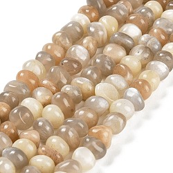 Brins de perles naturelles multi-pierre de lune, pépites, pierre roulée, 4~9x8~11.5x7~10mm, Trou: 1mm, Environ 54~58 pcs/chapelet, 15.12~15.35 pouce (38.4~39 cm)