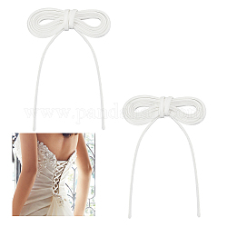 2M Flat Satin Ribbons, for Webbing Dress Zipper Replacements, White, 5mm, about 2.19 Yards(2m)/Bundle