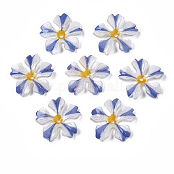 Perles en plastique, fleur, bleu ardoise, 19~19.5x20~21x3mm, Trou: 1.2mm