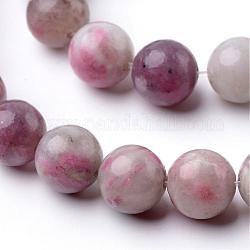 Tinti rotonde rosa naturale perline tormalina fili, 10mm, Foro: 1 mm, circa 40pcs/filo, 15.3 pollice