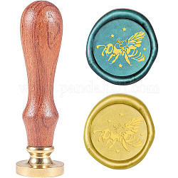 Wax Seal Stamp Set, Sealing Wax Stamp Solid Brass Head,  Wood Handle Retro Brass Stamp Kit Removable, for Envelopes Invitations, Gift Card, Bees Pattern, 83x22mm