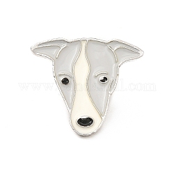 Pasador de perro esmaltado con embragues de mariposa de latón, insignia de aleación para ropa de mochila, galgo, 21.5x24.5x10mm, pin: 1.1 mm
