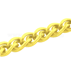 Iron Wheat Chains, Foxtail Chain, Unwelded, with Spool, Twist Oval, Golden, 5x4x1mm, about 164.04 Feet(50m)/roll